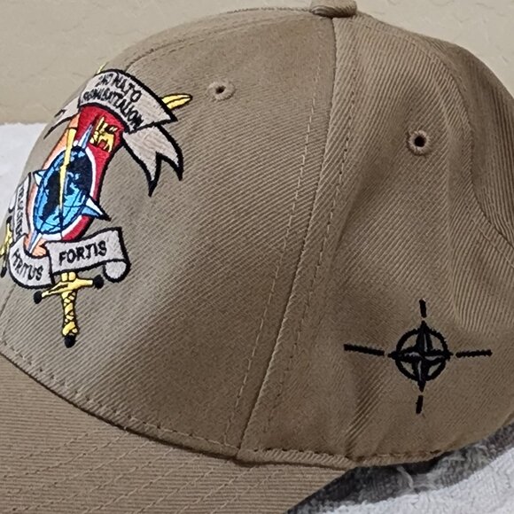 The Corps 2nd NATO Signal Battalion Logo Tan Beige Military Baseball Cap Hat - Picture 5 of 16